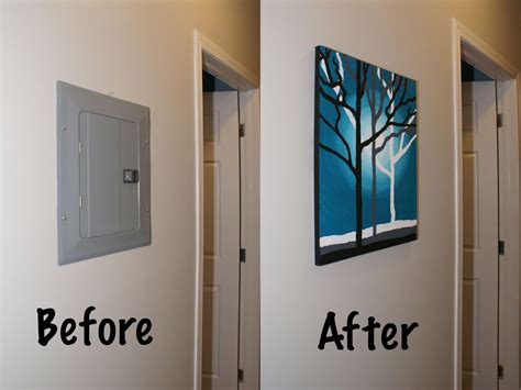 how to disguise electrical box|hiding electrical panel ideas.